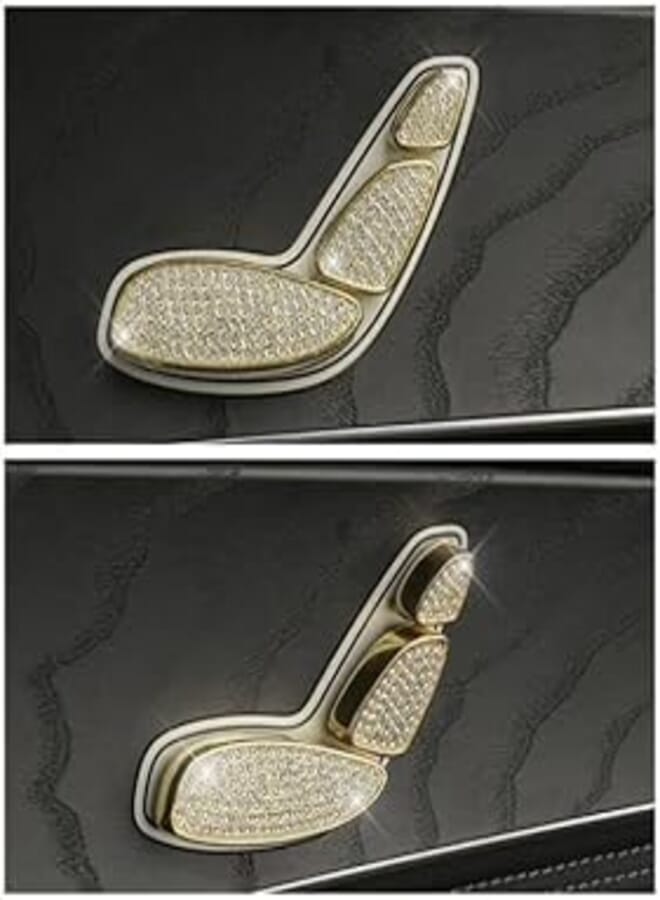 Mercedes E-Class 2016 to 2019 Car Seat Control Button Cover - Gold, 6 Piece