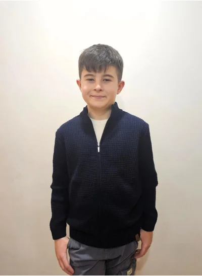 الكسندر جاردي Alexandergardi Half Turtleneck Zippered Child Cardigan (C23-7104)