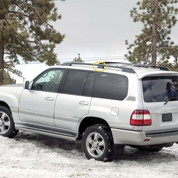 rayihni لحامل سقف خارجي أسود لسيارة تويوتا لاند كروزر LC100 FJ100 1998 1999 2000 2001 2002، غطاء واقي لمركز الأمتعة، ملحقات السيارة 2 قطعة - Image 3