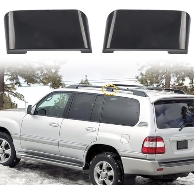 rayihni لحامل سقف خارجي أسود لسيارة تويوتا لاند كروزر LC100 FJ100 1998 1999 2000 2001 2002، غطاء واقي لمركز الأمتعة، ملحقات السيارة 2 قطعة - Image 1