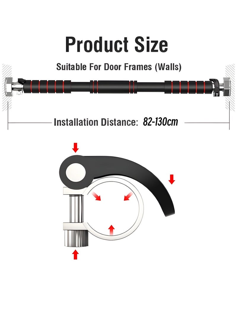BIG MAX 82-130 cm Strength Training Adjustable Pull-up Bar Home Door Mind Gym Bar, Installation Without Screws, Gym Equipment Home Sport - Image 3