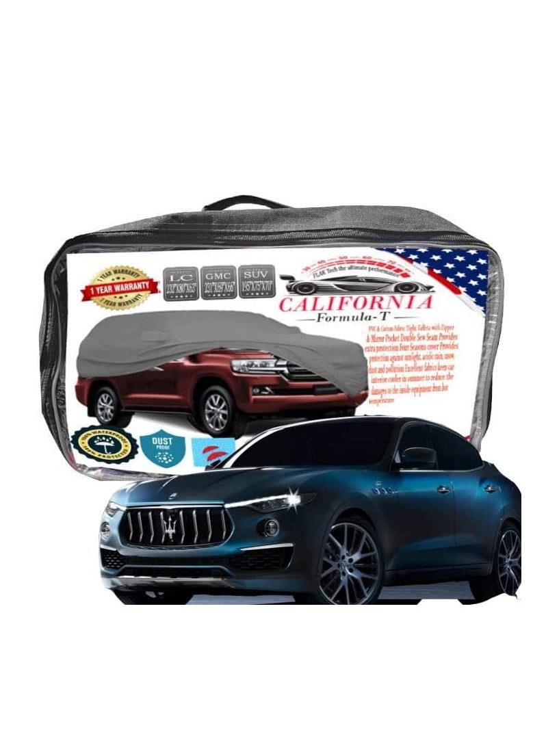 California formula-T Premium Car Cover for Maserati Levante – Waterproof, Dustproof, UV-Resistant, All-Weather Outdoor Protection with Mirror Pockets & Side Zipper  - Image 1