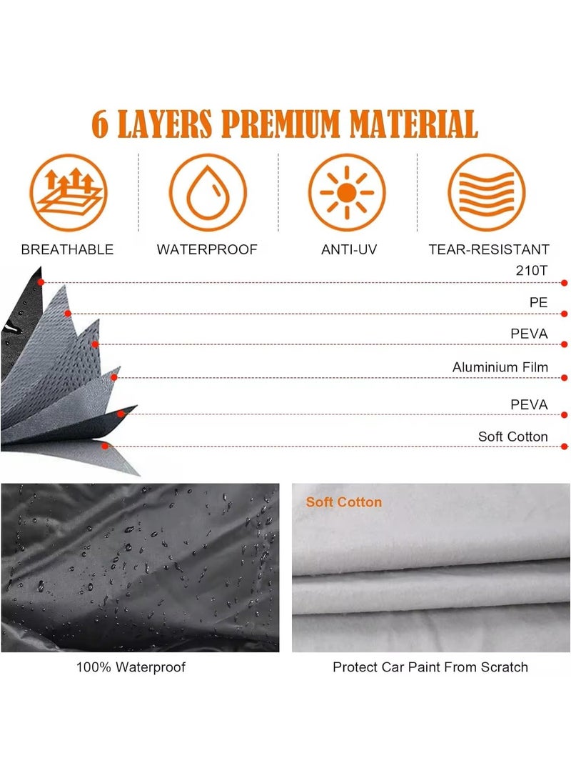 California formula-T Premium Car Cover for Maserati Levante – Waterproof, Dustproof, UV-Resistant, All-Weather Outdoor Protection with Mirror Pockets & Side Zipper  - Image 2