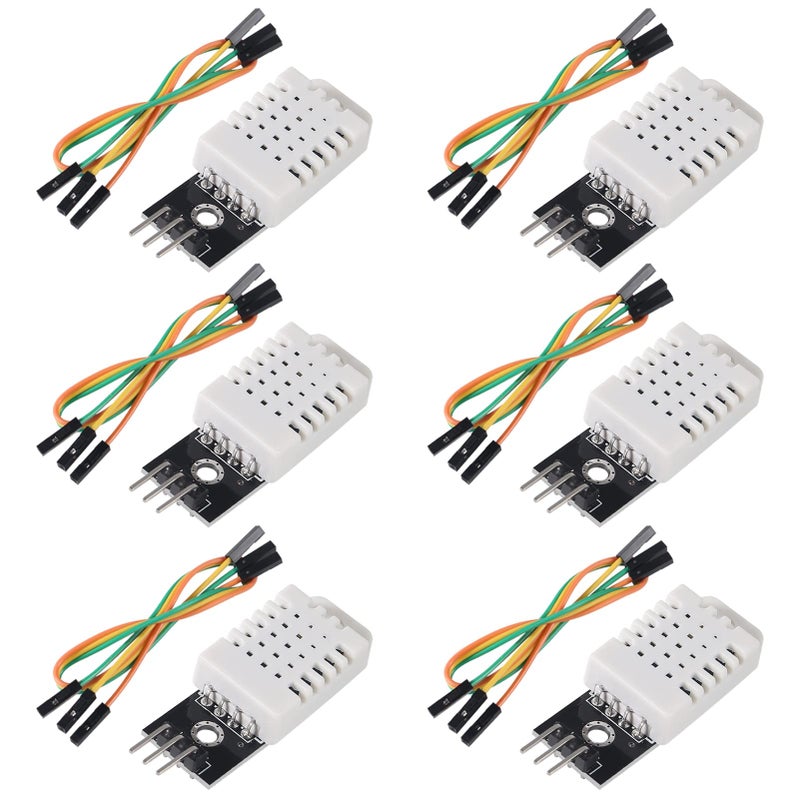 AEDIKO AEDIKO 6pcs DHT22 Digital Temperature and Humidity Sensor Module AM2302 Temperature Humidity Monitor Sensor Replace  - Image 1