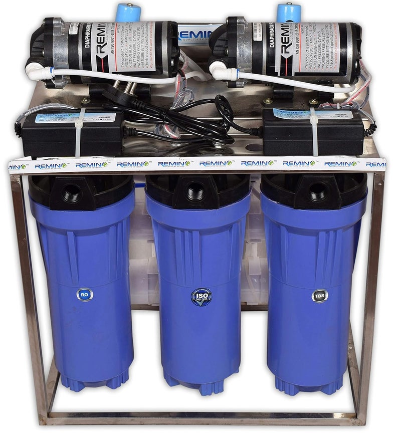 Remino 25 LPH Commercial RO Water Purifier with Double Pump Purification TDS Adjuster Blue - Image 2