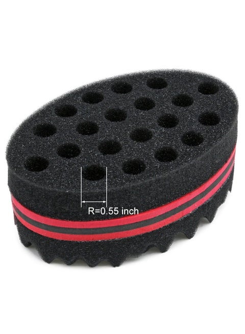 Big Holes Barber Hair Brush Sponge Dreads Locking Twist Afro Curl Coil Wave Hair Care Tool, 1 Pc