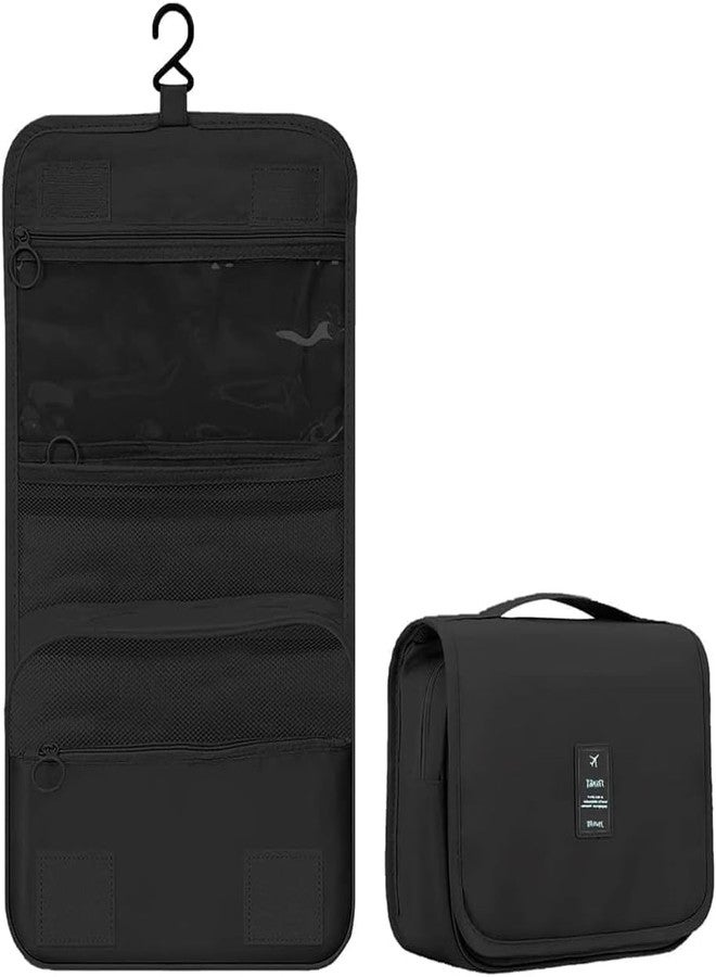 NISHIV Toiletry Travel Bag Woman Travel Makeup Bag Cosmetic Makeup Pouch Hanging Toiletry Bag Water Resistant for Toiletries Accessory Bathroom Shower Toiletry Bag Cosmetic Organizer Bag (Black) - Image 1