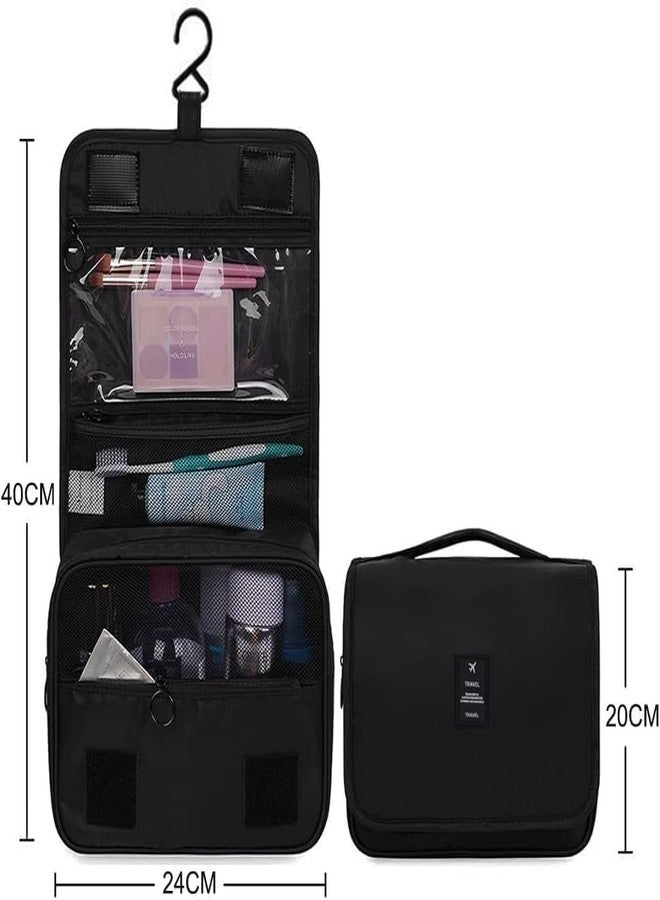 NISHIV Toiletry Travel Bag Woman Travel Makeup Bag Cosmetic Makeup Pouch Hanging Toiletry Bag Water Resistant for Toiletries Accessory Bathroom Shower Toiletry Bag Cosmetic Organizer Bag (Black) - Image 5