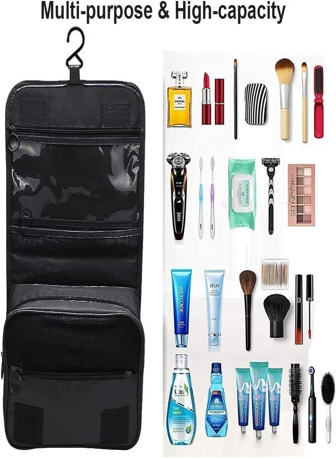 NISHIV Toiletry Travel Bag Woman Travel Makeup Bag Cosmetic Makeup Pouch Hanging Toiletry Bag Water Resistant for Toiletries Accessory Bathroom Shower Toiletry Bag Cosmetic Organizer Bag (Black) - Image 3