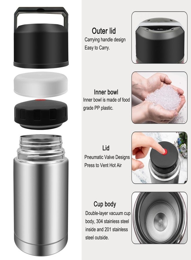 Zalaxt 35oz Soup Thermos, Stainless Steel Thermos for Hot Food, Wide Mouth Food Thermos Jar, Insulated Lunch Container Leak Proof Vacuum Thermal Flask (silver-35oz) - Image 5