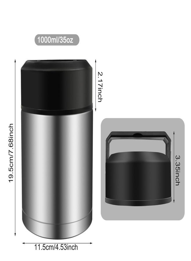 Zalaxt 35oz Soup Thermos, Stainless Steel Thermos for Hot Food, Wide Mouth Food Thermos Jar, Insulated Lunch Container Leak Proof Vacuum Thermal Flask (silver-35oz) - Image 4
