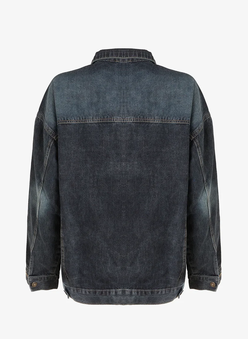 Ginger Plus Contrast Seam Pocket Detail Jacket