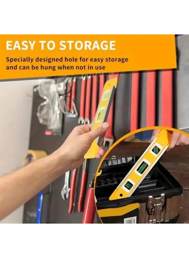 Yellow 3 In 1 Bubble Level ABS Plastic 4 45 54 Degree Square For Carpentry DIY - Image 3