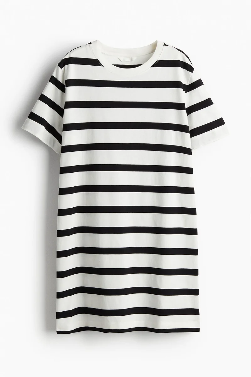 اتش اند ام Crew Neck Striped T-Shirt Dress