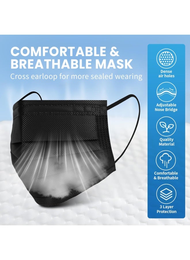 Disposable Black Face Masks Set 50 Pieces - Image 2