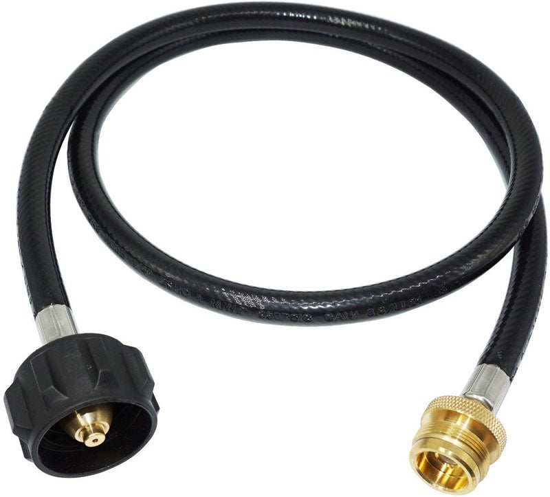 DozyAnt 4 Feet Propane Adapter Hose 1 lb to 20 lb Converter Replacement for QCC1/Type1 Tank Connects 1 LB Bulk Portable Appliance to 20 lb Propane Tank - Certified - Image 1