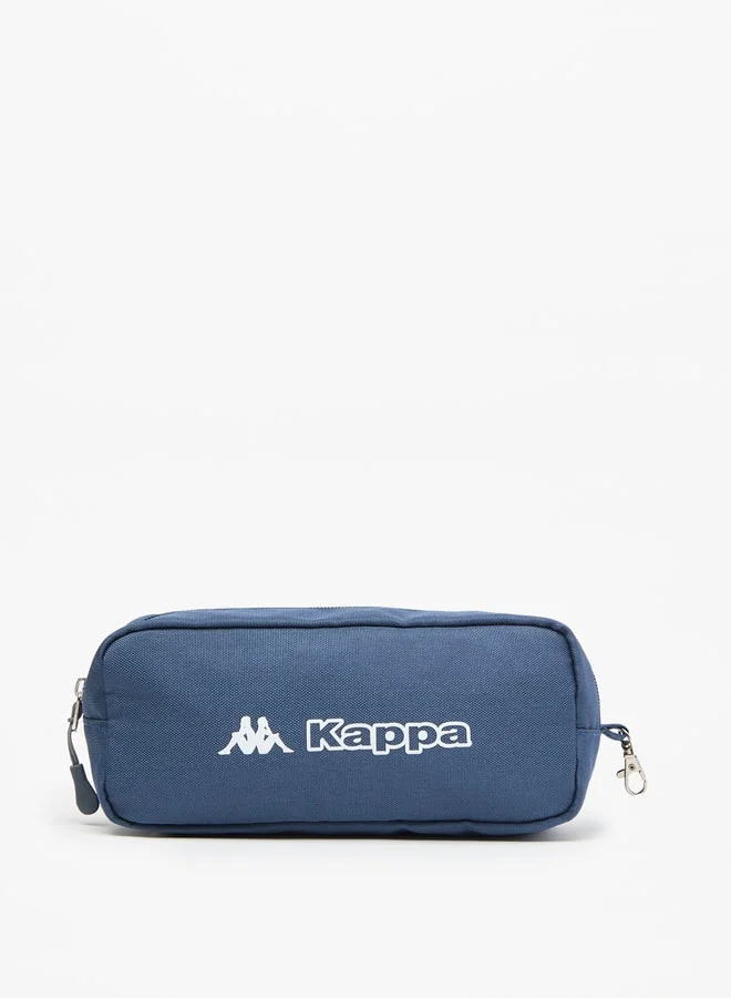 Kappa Logo Print Backpack with Lunch Bag and Pencil Case