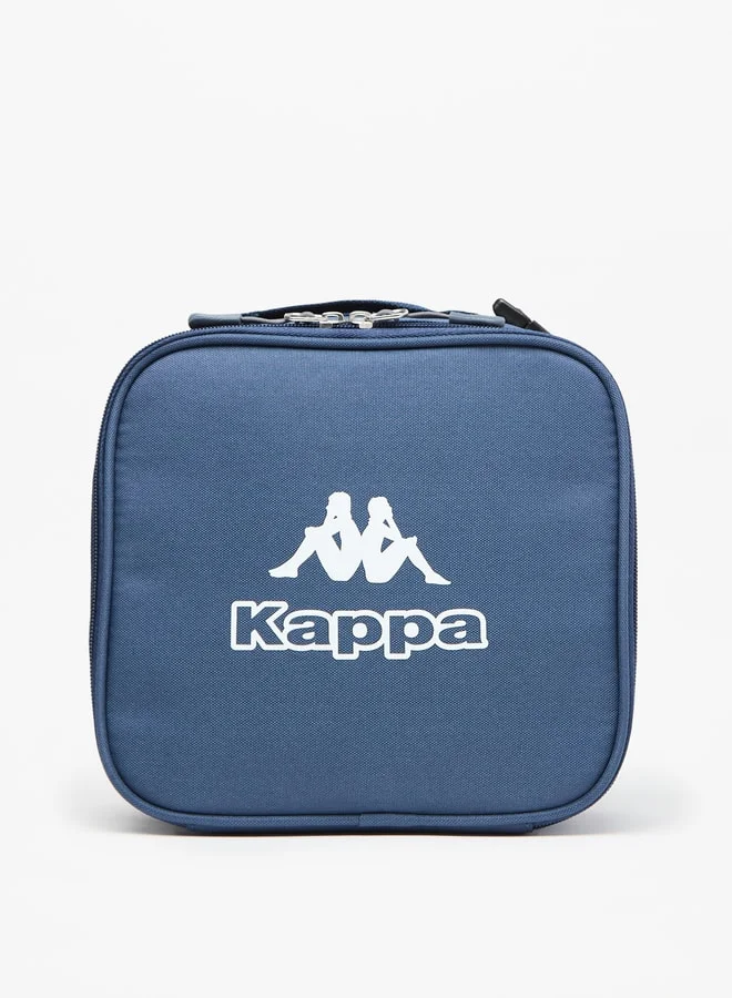 Kappa Logo Print Backpack with Lunch Bag and Pencil Case