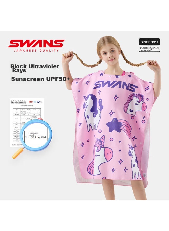 Swans Children'S Cape, Quick-Drying, Absorbent, Hooded, Baby Bath Robe, Boys And Girls Swimming Towel, Hot Spring Bath Towel, Unicorn - Image 4