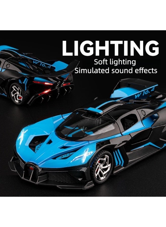 Bugatti High-Detail Alloy Car Model with Realistic Lighting  Sound Effects, 1:32 Scale Die-Cast Vehicle, Collectible Display Model for Adults  Kids - Image 4