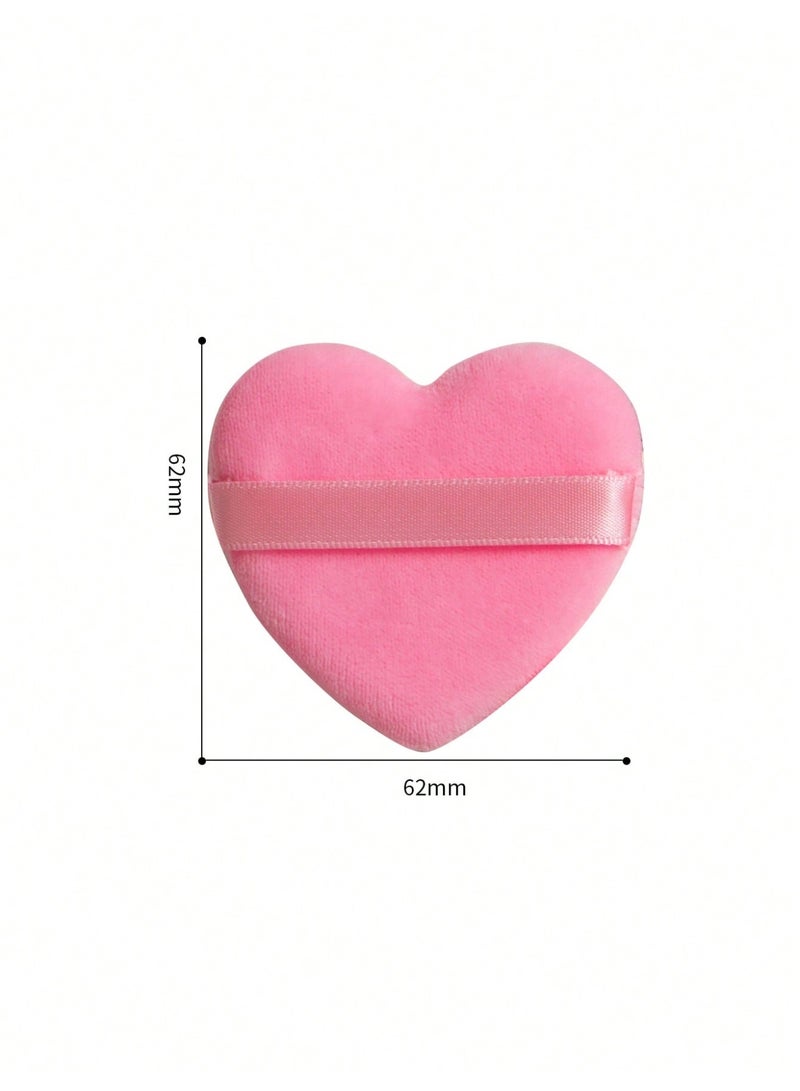 Miamia 12 Pcs Heart-Shaped Velvet Sponges for Face, Eyes and Inner Corners of Eyes, Suitable for All Skin Types Pink - Image 4
