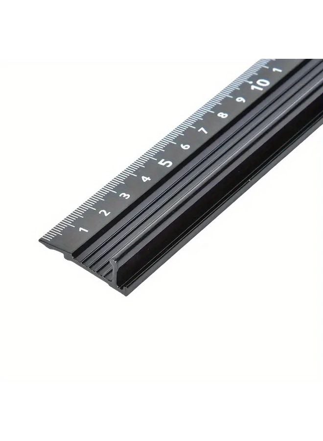 Industrial Grade Aluminum Precision Measuring Ruler Set 3 Sizes Black 17.72 Inch - Image 4