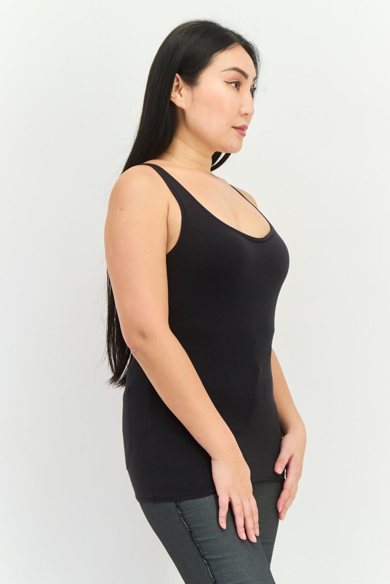 sloggi تي شيرت نسائي بدون أكمام مع حشوة خفيفة، أسود - Image 2