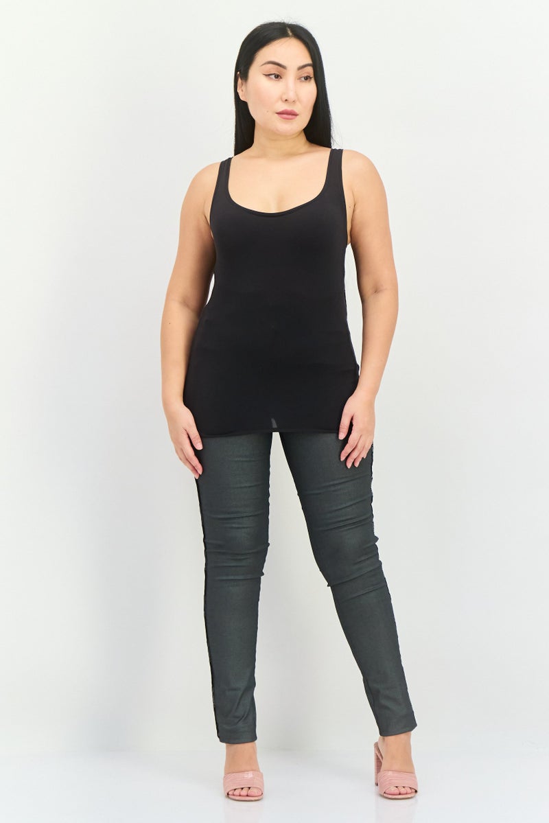 sloggi تي شيرت نسائي بدون أكمام مع حشوة خفيفة، أسود - Image 4