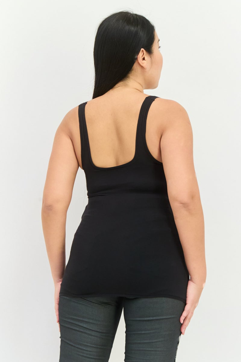 sloggi تي شيرت نسائي بدون أكمام مع حشوة خفيفة، أسود - Image 3