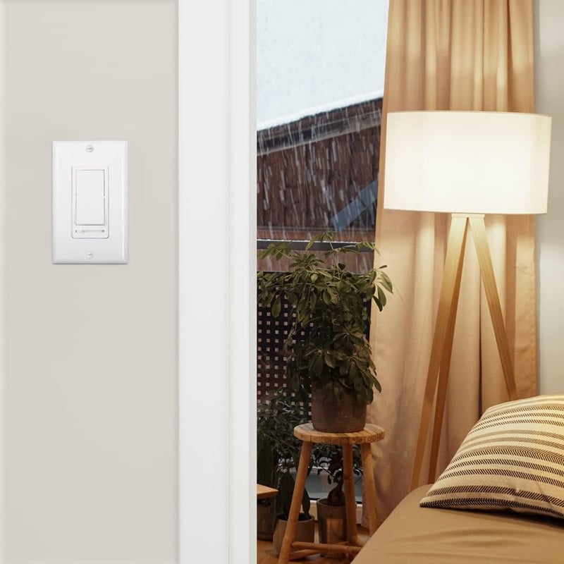 Maxxima LED Dimmer Electrical Light Switch - 3-Way/Single Pole Use, 600 Watt Max, LED and Incandescent Compatible for Dimmable Home Lighting Needs, Wall Plate Cover Included - Almond - Image 3