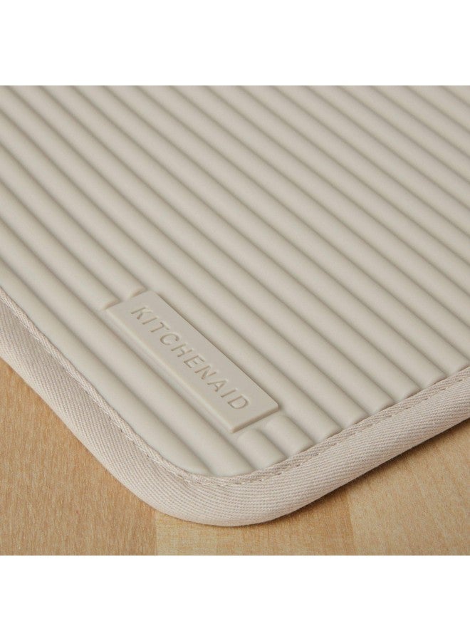 KitchenAid KitchenAid Ribbed Soft Silicone Pot Holder 2-Pack Set, Milkshake Tan, 7"x9"  - Image 2