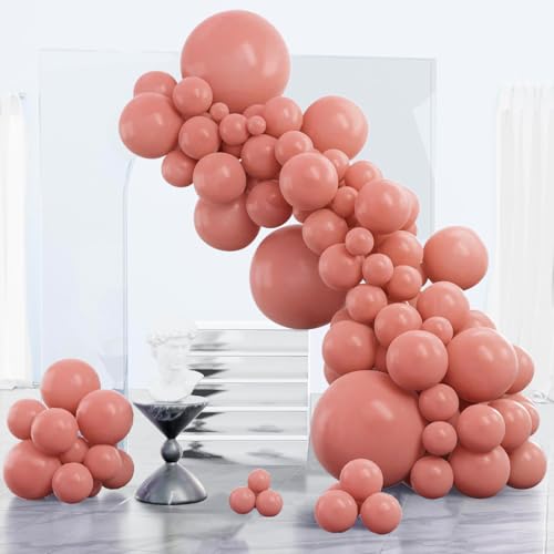PartyWoo Dusty Pink Balloons 85pcs Different Sizes of 18 12 10 5 Inch Blush Pink Dusty Rose Boho Netural Balloon Arch Kit Garland for Baby Shower Princess Girl Birthday Party Decorations Pink-F01 - Image 1