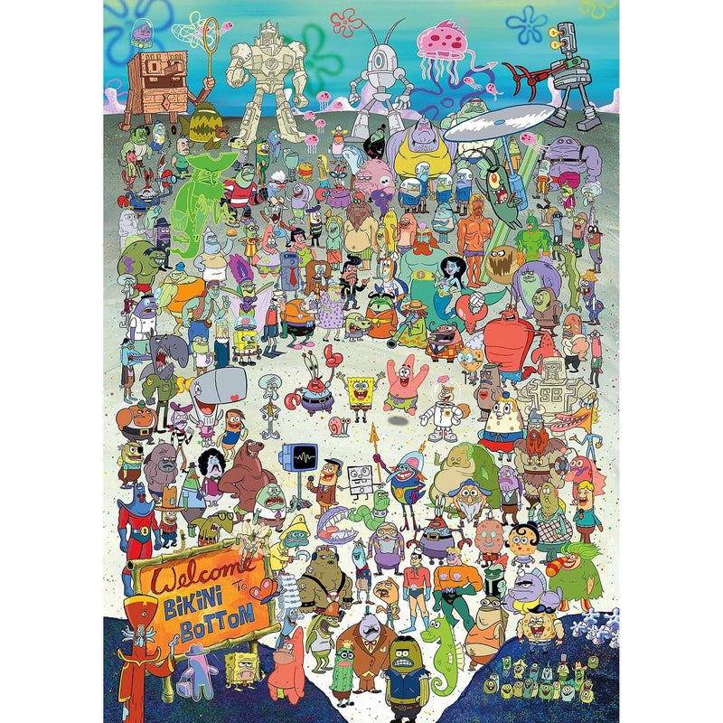 AQUARIUS SpongeBob SquarePants Puzzle (1000 Piece Jigsaw Puzzle) - Officially Licensed SpongeBob Merchandise & Collectibles-Glare Free -Precision Fit -Virtually No Puzzle Dust-20x28 Inches, Multicolor - Image 1