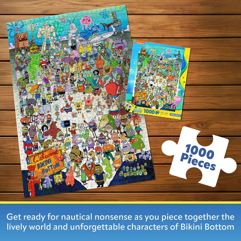 AQUARIUS SpongeBob SquarePants Puzzle (1000 Piece Jigsaw Puzzle) - Officially Licensed SpongeBob Merchandise & Collectibles-Glare Free -Precision Fit -Virtually No Puzzle Dust-20x28 Inches, Multicolor - Image 2