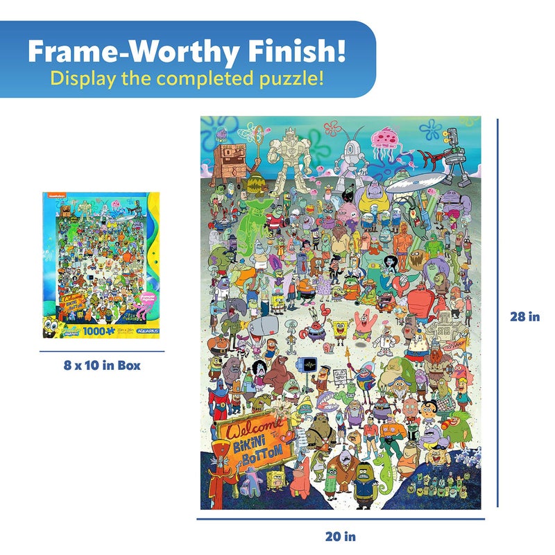 AQUARIUS SpongeBob SquarePants Puzzle (1000 Piece Jigsaw Puzzle) - Officially Licensed SpongeBob Merchandise & Collectibles-Glare Free -Precision Fit -Virtually No Puzzle Dust-20x28 Inches, Multicolor - Image 5