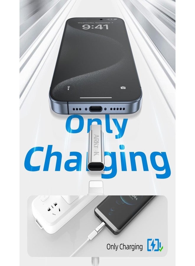 ARKTEK USB-C Adapter i OS Lightning Cable (Female) to USB Type C (Male) - Only Charging Adapter for iPhone 16 15 Series Galaxy S24/Note 20, Pixel 8 and More，Not for Audio/OTG/Data(2 Pack, Silver) - Image 2