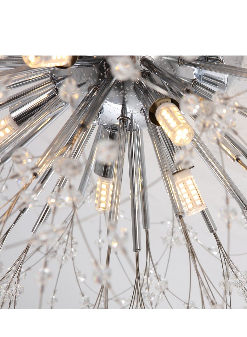 GEADI 8 رئيس الفضة الهندباء الكريستال مصباح السقف G9 LED 3000K غرفة المعيشة غرفة نوم غرفة الطعام مصابيح - Image 5