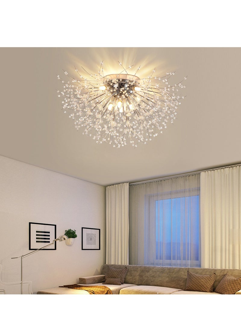 GEADI 8 رئيس الفضة الهندباء الكريستال مصباح السقف G9 LED 3000K غرفة المعيشة غرفة نوم غرفة الطعام مصابيح - Image 4