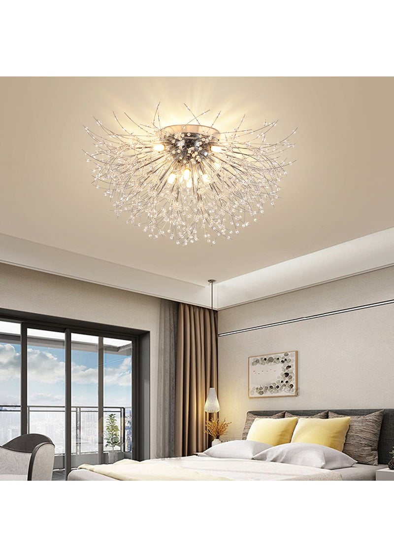 GEADI 8 رئيس الفضة الهندباء الكريستال مصباح السقف G9 LED 3000K غرفة المعيشة غرفة نوم غرفة الطعام مصابيح - Image 3