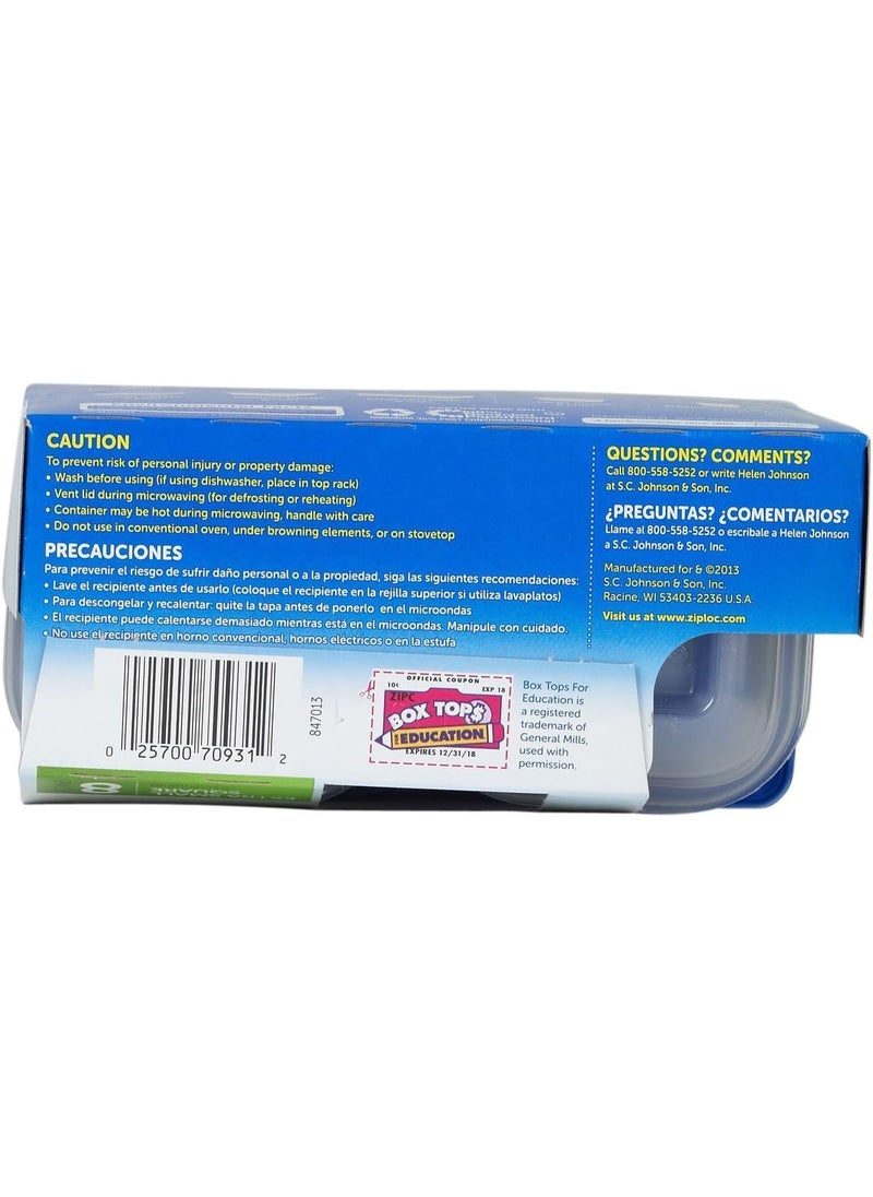 Ziploc Ziploc One Press Seal Extra Small Square Container  8 ct  - Image 2
