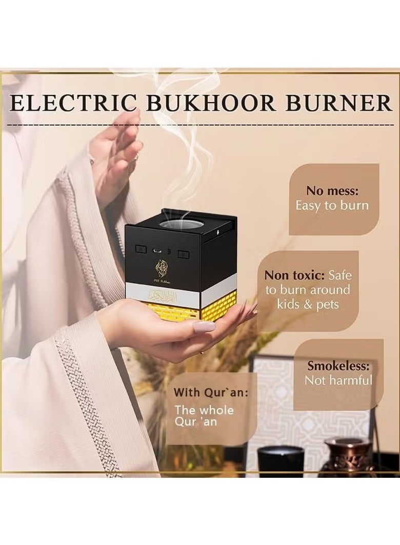 ELTRAZONE Quran Speaker with Bakhoor, Quran Chapters & LED Lights – 18 Reciters, 15 Translations – Perfect for Listening, Relaxing, and Spiritual Connection  - Image 3