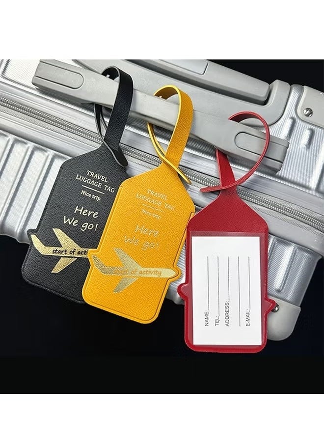 6pcs PU Leather Luggage Tags, Travel Baggage Tag with Adjustable Strap & Privacy Protection Cover Suitcase Tags Bag Tags ID Tags Luggage Address Tags for Women Men - Image 3
