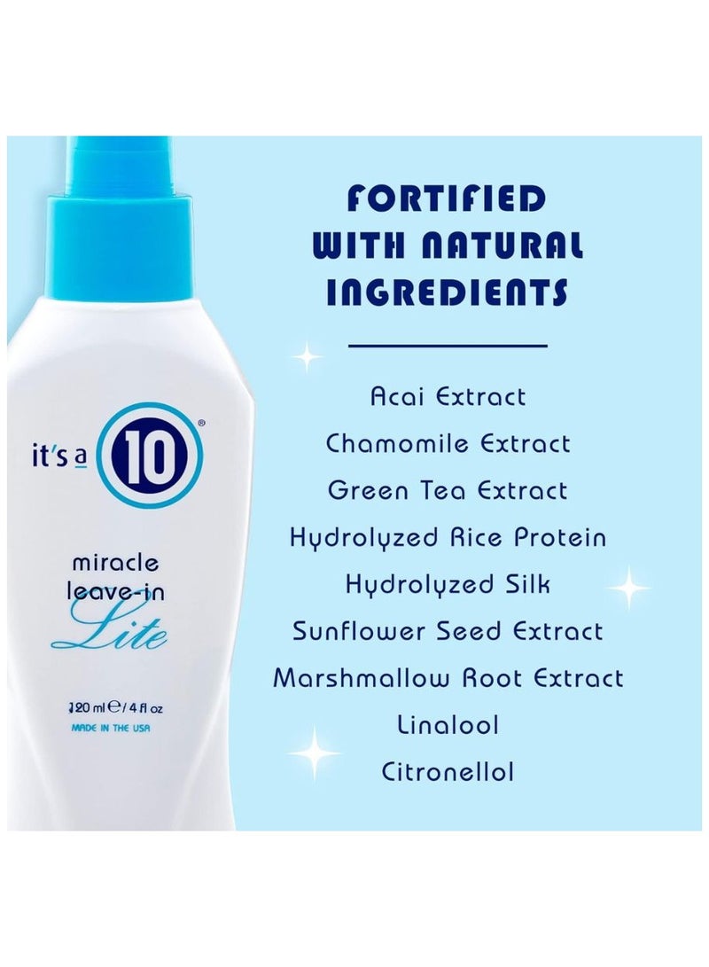 It's a 10 Miracle Leave-In Conditioner Lite Product, Lightweight Hair Treatment, Fine Hair Care, Chamomile Extract Benefits, Hydrolyzed Silk for Hair 120ml 4oz - Image 3