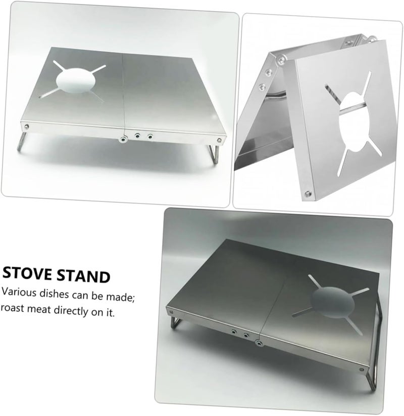 POPETPOP 1Pc Durable Stainless Steel Burner Stand for Camping Pots Folding Design Compatible with Soto Cb for Outdoor Cooking and Barbecues - Image 4