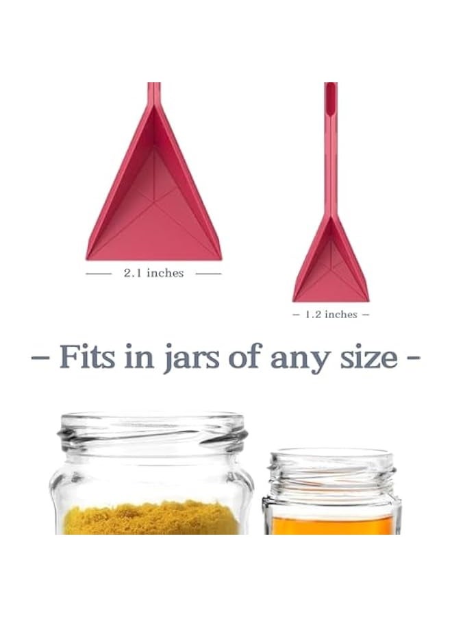NIBEMINENT Polygons 3-in-1 Flat Measuring Spoon, 2 Spoons with 6 Different Sizes, Polygons Measuring Spoon Flat, Multifunction Folds Flat Kitchen Gadget Utensils Scoop Cook Baking Liquid Ingredients (Red)  - Image 4