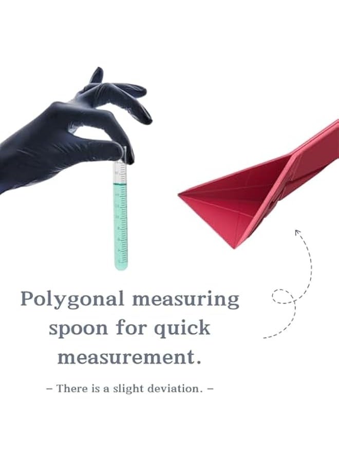 NIBEMINENT Polygons 3-in-1 Flat Measuring Spoon, 2 Spoons with 6 Different Sizes, Polygons Measuring Spoon Flat, Multifunction Folds Flat Kitchen Gadget Utensils Scoop Cook Baking Liquid Ingredients (Red)  - Image 2
