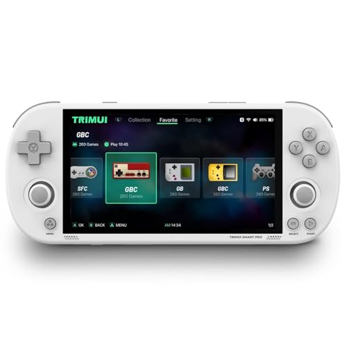 TRIMUI Smart Pro Handheld Game Console Mini Game Player Compatible with More Than 20 formats of Games and 5 inch IPS HighDefinition Screen Portable Video Game Console White 64G - Image 1