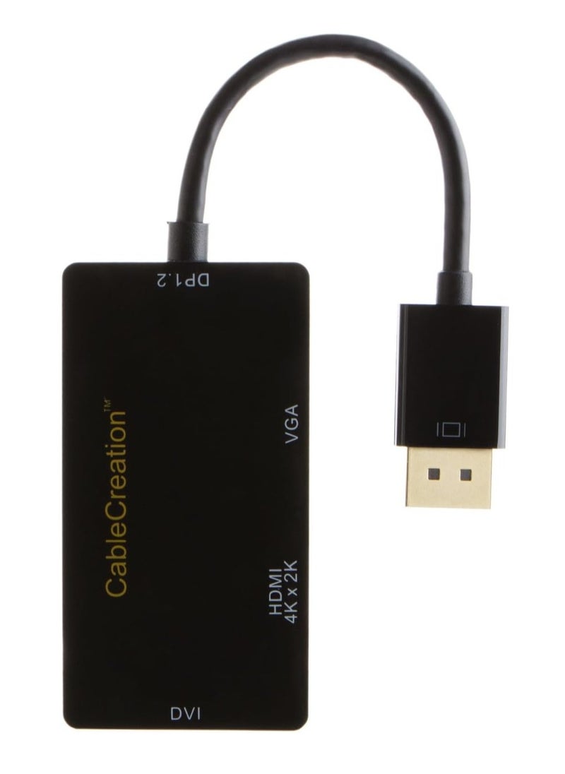 Generic Cable Creation Multifunctional DisplayPort to HDMI/DVI/VGA Adapter, 3 in 1 DisplayPort Adapter Supports HDMI 4K x 2K Resolution, Black  - Image 3