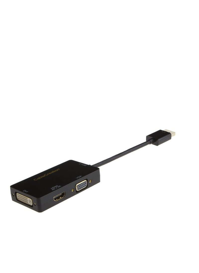 Generic Cable Creation Multifunctional DisplayPort to HDMI/DVI/VGA Adapter, 3 in 1 DisplayPort Adapter Supports HDMI 4K x 2K Resolution, Black  - Image 5