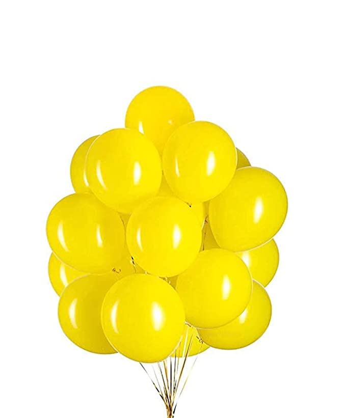 flavouredlove Colorful Metallic HD Party Balloons for Birthday Anniversary Baby Shower (Pack of 50, Yellow) - Image 1